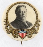 TAFT GOLD FILIGREE AMERICAN SHIELD PORTRAIT BUTTON.