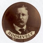 "ROOSEVELT" RARE DIMINUTIVE 1912 REAL PHOTO STUD BACK BUTTON.