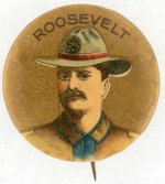 "ROOSEVELT" ROUGH RIDER PORTRAIT BUTTON.