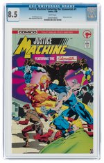 JUSTICE MACHINE FEATURING THE ELEMENTALS #1 MAY 1986 CGC 8.5 VF+.