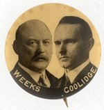 "WEEKS COOLIDGE" EARLY CAREER MASSACHUSETTS JUGATE BUTTON.