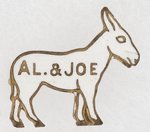 SMITH & ROBINSON "AL & JOE" ENAMEL DONKEY BADGE.