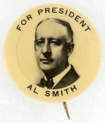 "FOR PRESIDENT AL SMITH" REAL PHOTO PORTRAIT BUTTON.