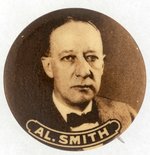 "AL. SMITH" SEPIA TONED PORTRAIT BUTTON.