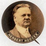 "HERBERT HOOVER" SEPIA TONED PORTRAIT BUTTON.