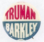 "TRUMAN BARKLEY" 1948 CAMPAIGN BUTTON.