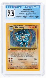 1999 POKÉMON BASE SET MACHAMP 8/102 1ST EDITION HOLO CGC 7.5 NM+.