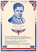 "WILLKIE FOR PRESIDENT" CAMPAIGN POEM PORTRAIT POSTER.