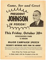 "PRESIDENT JOHNSON IN PERSON!" WISCONSIN CAMPAIGN FLYER.