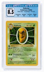 1999 POKÉMON BASE SET KAKUNA 33/102 1ST EDITION CGC 8.5 NM/MINT+.