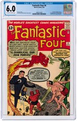 FANTASTIC FOUR #6 SEPTEMBER 1962 CGC 6.0 FINE.