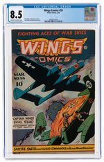 WINGS COMICS #55 MARCH 1945 CGC 8.5 VF+.