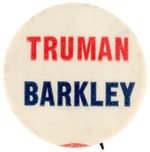 "TRUMAN BARKLEY" ATTRACTIVE AND SCARCE 1948 CAMPAIGN BUTTON.
