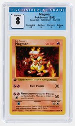 1999 POKÉMON BASE SET MAGMAR 36/102 1ST EDITION CGC 8 NM/MINT.