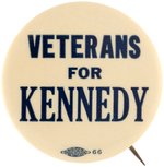 "VETERANS FOR KENNEDY" SCARCE 1960 SLOGAN BUTTON.