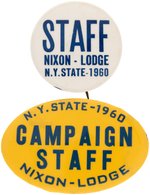 NIXON & LODGE PAIR OF "NY STATE CAMPAIGN STAFF" 1960 BUTTONS.