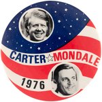 "CARTER MONDALE 1976" CLASSIC PATRIOTIC JUGATE BUTTON.