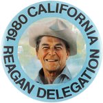 "1980 CALIFORNIA REAGAN DELEGATION" GOP CONVENTION BUTTON.