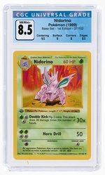 1999 POKÉMON BASE SET NIDORINO 37/102 1ST EDITION CGC 8.5 NM/MINT+.