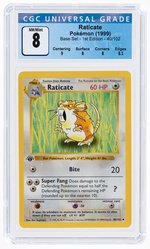 1999 POKÉMON BASE SET RATICATE 40/102 1ST EDITION CGC 8 NM/MINT.