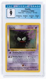 1999 POKÉMON BASE SET GASTLY 50/102 1ST EDITION CGC 9 MINT.