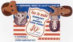 1956 CAMPAIGN "ELEPHANT AND DONKEY COIN PURSE" SALES DISPLAY SIGN.
