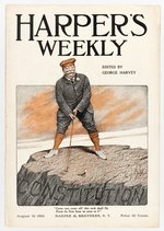 TAFT TEEING OFF ON THE "CONSTITUTION" 1912 HARPER'S COVER.