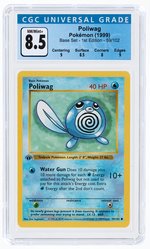 1999 POKÉMON BASE SET POLIWAG 59/102 1ST EDITION CGC 8.5 NM/MINT+.