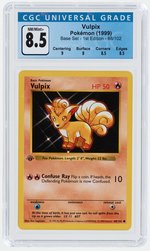 1999 POKÉMON BASE SET VULPIX 68/102 1ST EDITION CGC 8.5 NM/MINT+.