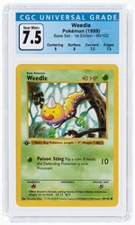 1999 POKÉMON BASE SET WEEDLE 69/102 1ST EDITION CGC 7.5 NM+.