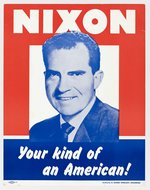 "NIXON YOUR KIND OF AN AMERICAN!" 1960 PORTRAIT POSTER.