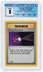 1999 POKÉMON BASE SET ENERGY RETRIEVAL 81/102 1ST EDITION CGC 8 NM/MINT.