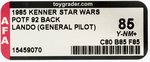 STAR WARS: THE POWER OF THE FORCE - LANDO CALRISSIAN (GENERAL PILOT) 92 BACK AFA 85 Y-NM+.