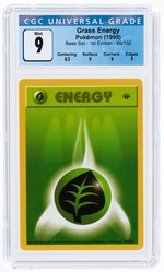 1999 POKÉMON BASE SET GRASS ENERGY 99/102 1ST EDITION CGC 9 MINT.