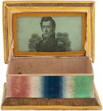 JACKSON PORTRAIT UNDER GLASS "DON'T FORGET NEW ORLEANS" 1828 SEWING BOX.