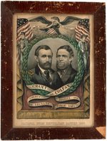 GRANT & COLFAX HAND COLORED NATIONAL UNION REPUBLICAN BANNER BY CURRIER & IVES.