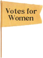 "VOTES FOR WOMEN" SWALLOWTAIL SUFFRAGE PARADE FLAG ON ORIGINAL STICK.