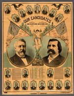 BLAINE & LOGAN "OUR CANDIDATES" IMPRESSIVE & LARGE 1884 JUGATE CAMPAIGN POSTER.