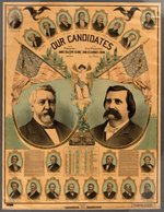 BLAINE & LOGAN "OUR CANDIDATES" IMPRESSIVE & LARGE 1884 JUGATE CAMPAIGN POSTER.