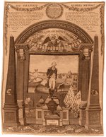 WASHINGTON C. 1819 MEMORIAL TEXTILE FEATURING STANDING PORTRAIT.