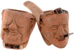 ROOSEVELT & CHURCHILL PAIR OF FIGURAL CERAMIC PIPES.