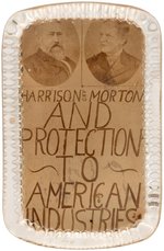 "HARRISON AND MORTON AND PROTECTION TO AMERICAN INDUSTRY" JUGATE PAPERWEIGHT.