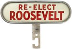 “RE-ELECT ROOSEVELT” 1936 REFLECTIVE LICENSE PLATE TOPPER.