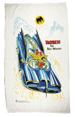 "BATMAN" AND "ROBIN" BEACH TOWEL PAIR.