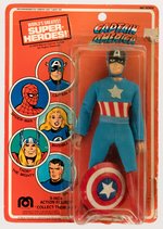 CAPTAIN AMERICA MEGO ACTION FIGURE ON CARD.