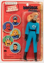 INVISIBLE GIRL MEGO ACTION FIGURE ON PIN-PIN TOYS CARD.