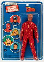 HUMAN TORCH MEGO ACTION FIGURE ON PIN-PIN TOYS CARD.