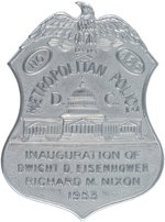 IKE & NIXON 1953 INAUGURAL OFFICIAL METRO D.C. POLICE BADGE.