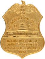 KENNEDY & JOHNSON 1961 INAUGURAL OFFICIAL METRO D.C. POLICE BADGE.