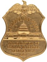 REAGAN & BUSH 1981 INAUGURAL OFFICIAL METRO D.C. POLICE BADGE.